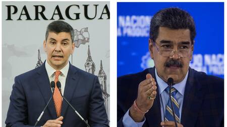 Santiago Peña y Nicolás Maduro. Foto: EFE.