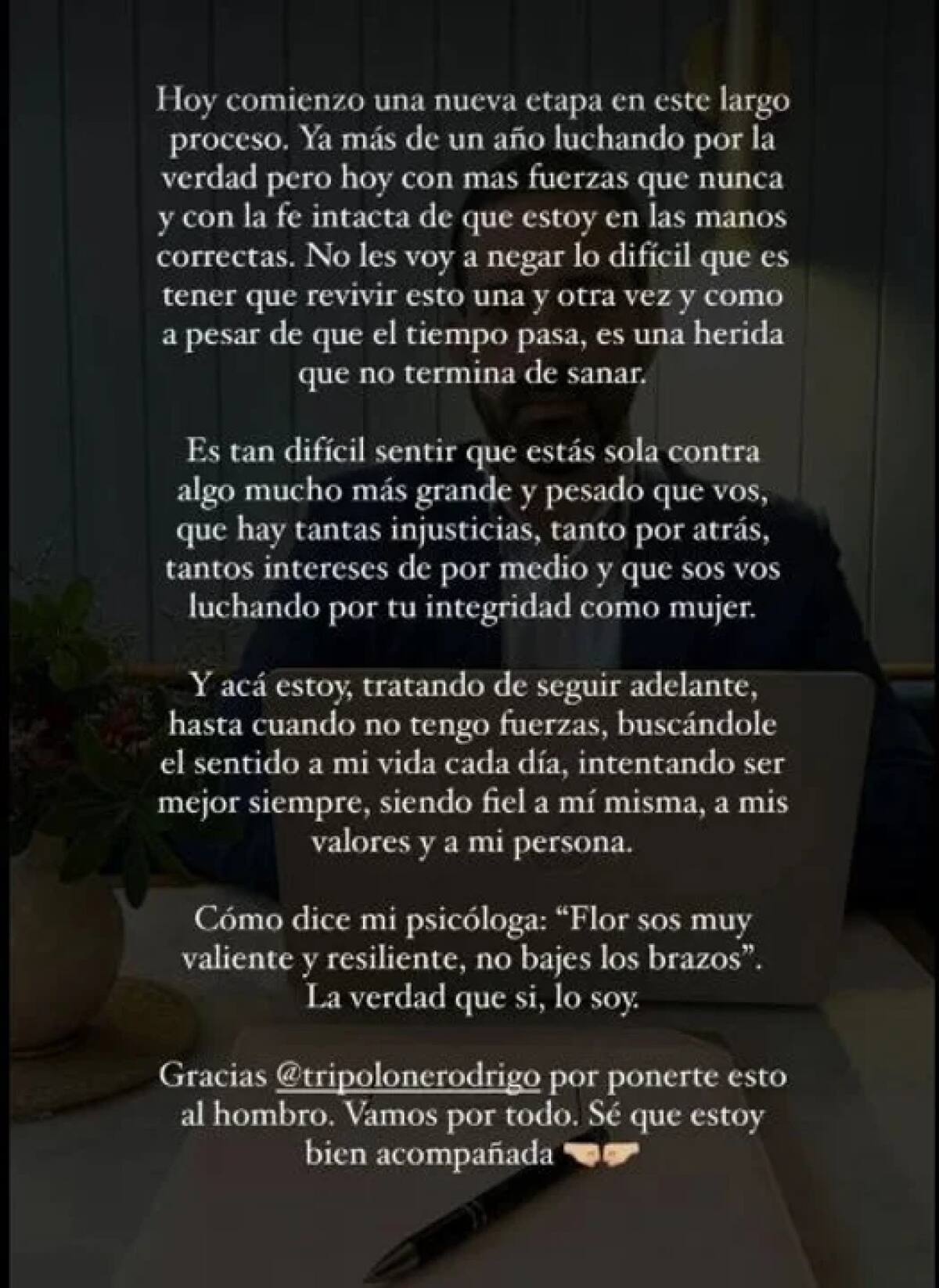 Las palabras de Flor Martino. Foto NA.