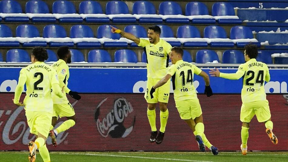 Luis Suárez, festejo de gol, Atlético Madrid, foto Reuters