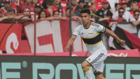 Guillermo Pol Fernández contra Newells. Foto: Twitter @BocaJrsOficial.