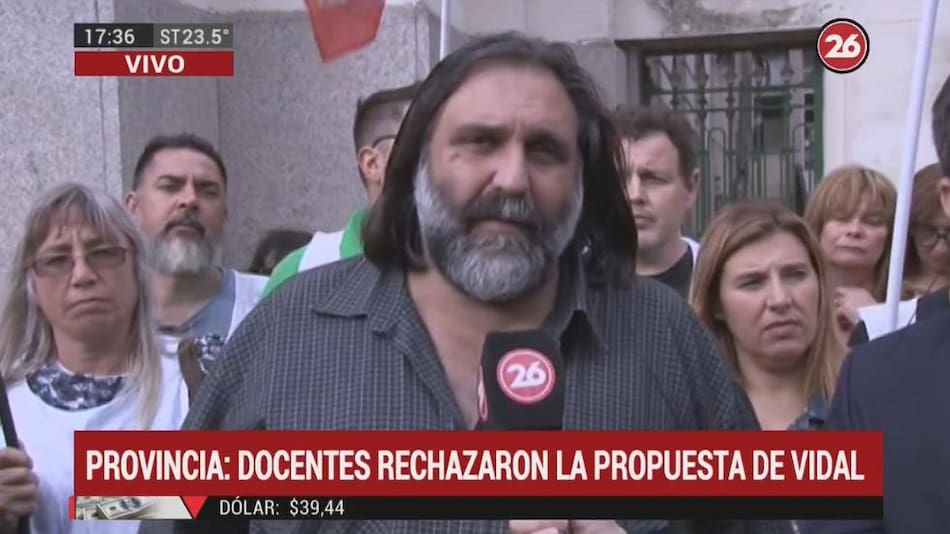 Baradel, docentes, Canal 26