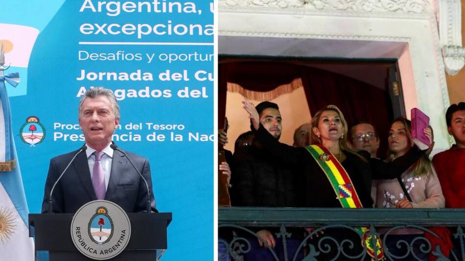 Mauricio Macri y Jeanine Añez