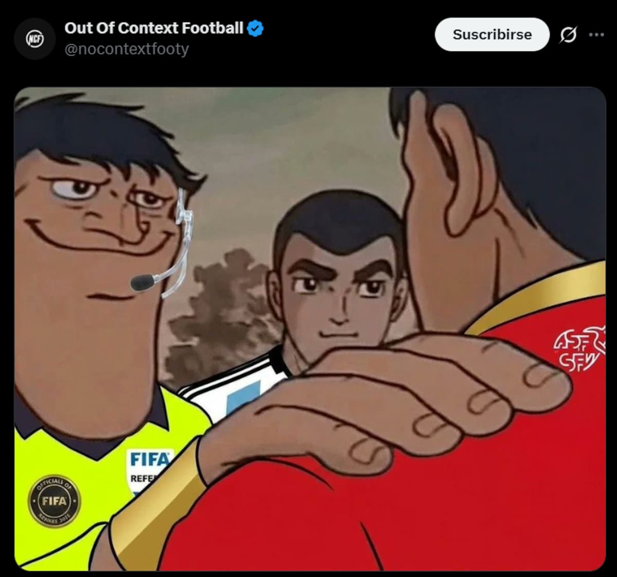 Meme de X por el partido de Argentina.