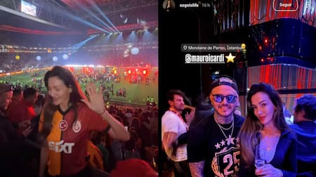 Las historias que subió la modelo turca con Mauro Icardi. Foto: Instagram.