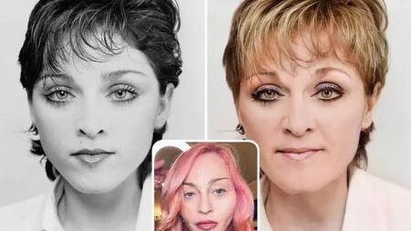 La recreación de Madonna con Inteligencia Artificial y sin sus cirugías estéticas. Foto: Instagram @hidreley.