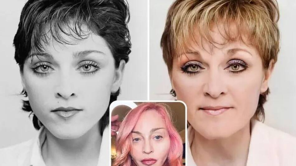 La recreación de Madonna con Inteligencia Artificial y sin sus cirugías estéticas. Foto: Instagram @hidreley.