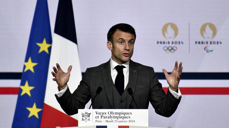 Emmanuel Macron; Juegos Olímpicos de París. Foto: Reuters.