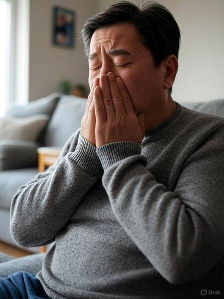 Persona estornudando. Foto: Grok.