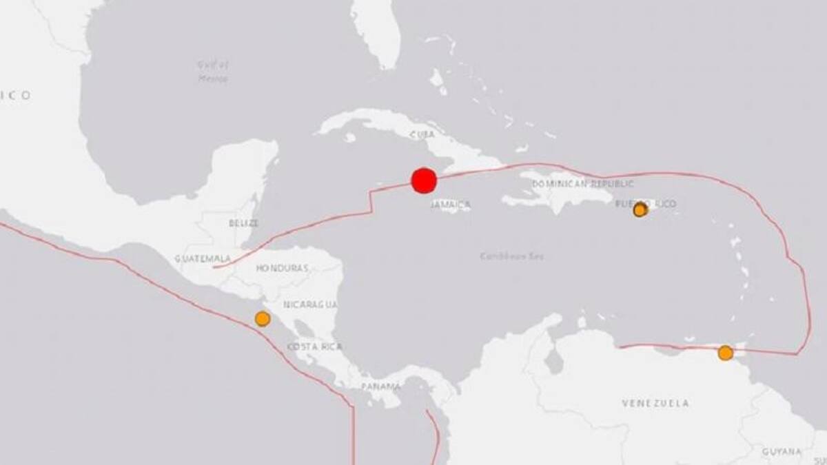 Terremoto de magnitud 7,7 sacudió el Mar Caribe, Imagen del Servicio Geológico de EEUU