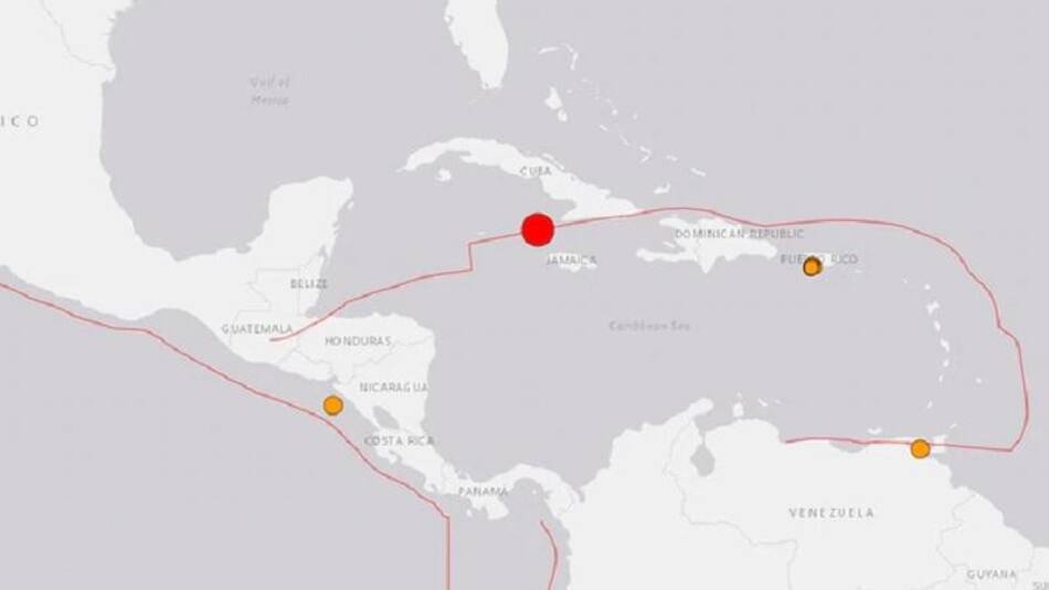 Terremoto de magnitud 7,7 sacudió el Mar Caribe, Imagen del Servicio Geológico de EEUU