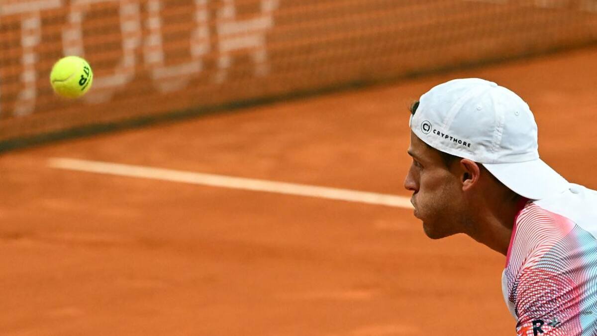 Diego Schwartzman en el Masters 1000 de Roma. Foto: AFP.