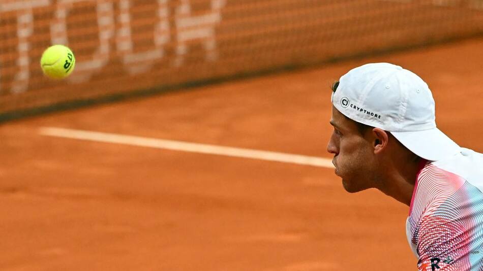 Diego Schwartzman en el Masters 1000 de Roma. Foto: AFP.