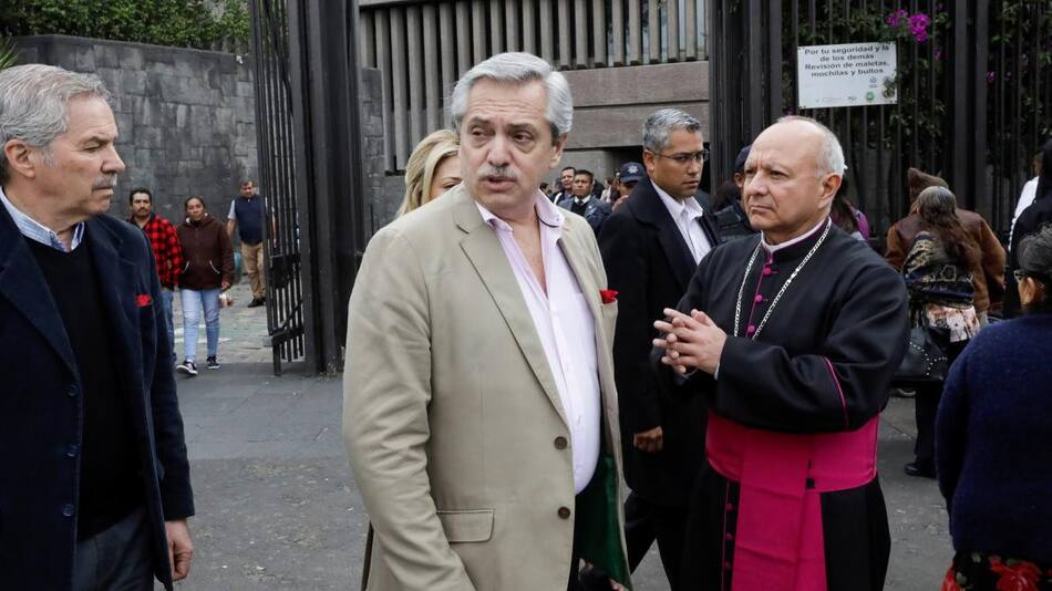 Alberto Fernández en Basílica de la Virgen de Guadalupe, REUTERS