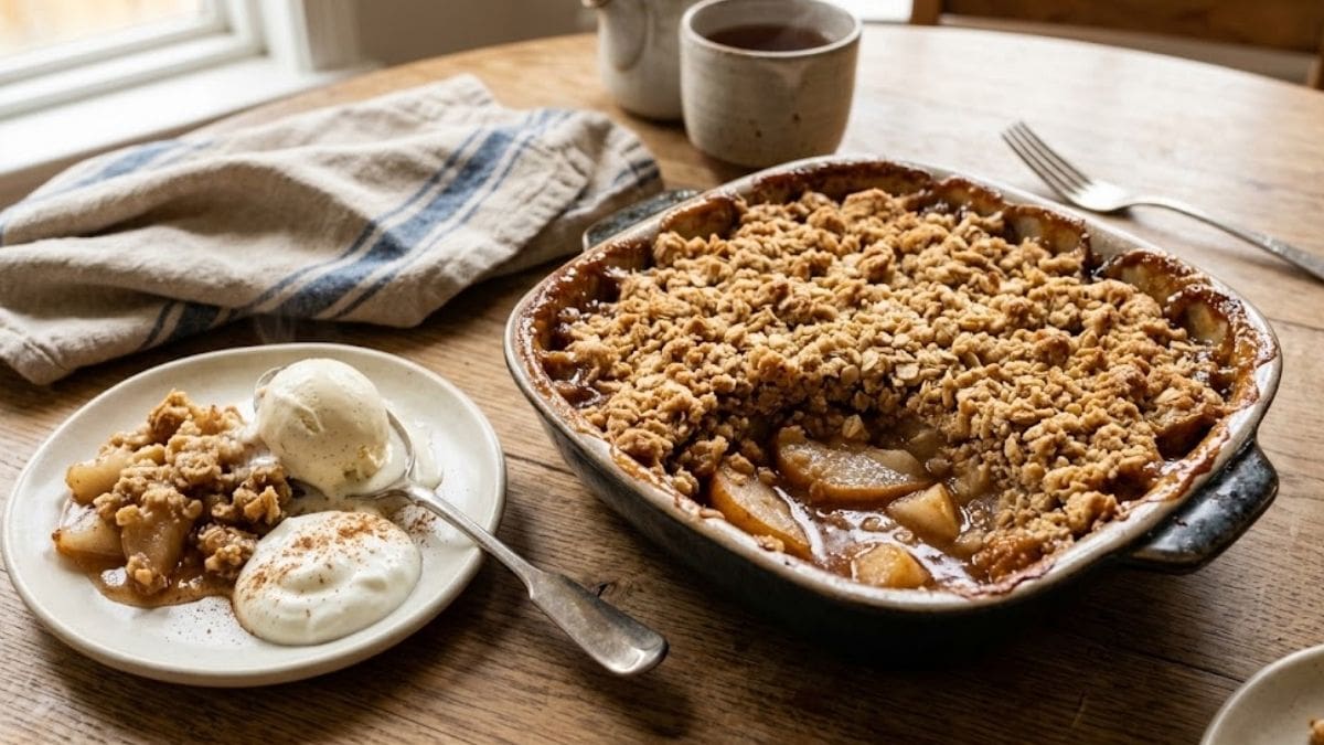 Con 4 peras, 100 gramos de manteca y una taza de harina: cómo hacer un crumble crocante para la merienda