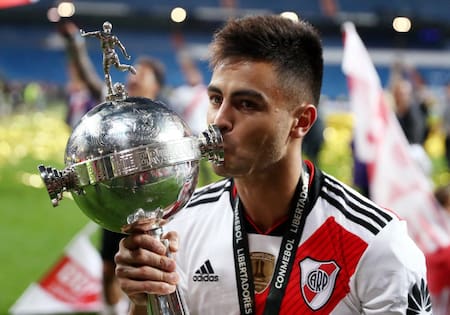 River, festejo de Pity Martínez, Libertadores 2018, Reuters