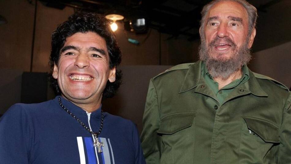 Maradona y Fidel Castro