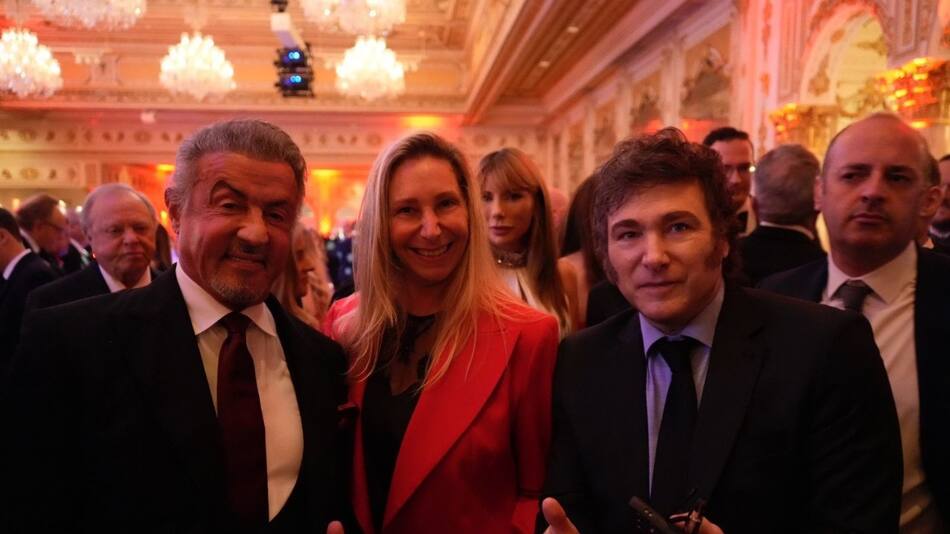 Javier Milei junto a Sylvester Stallone. Foto: Presidencia.