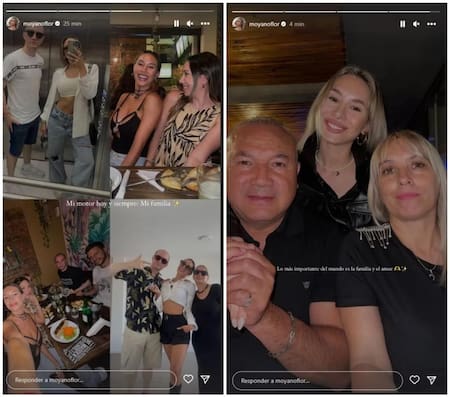 Flor Moyano con su familia. Foto: Instagram.