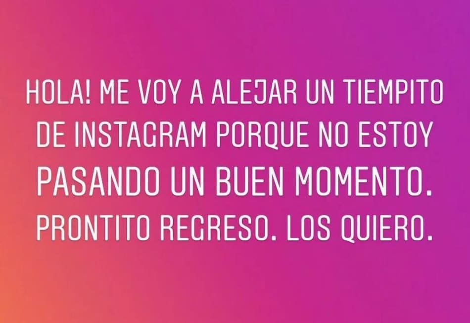Mensaje de Adabel Guerrero en Instagram
