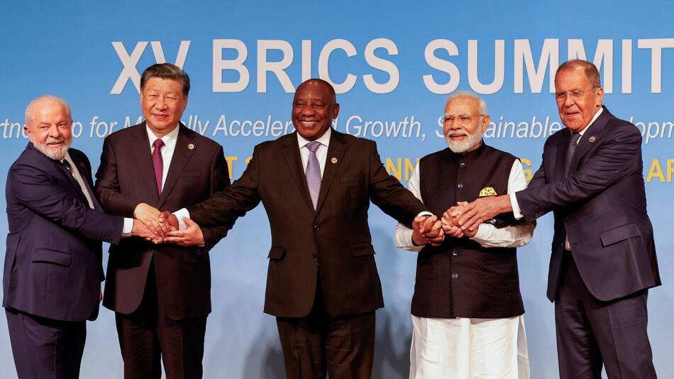Los líderes del BRICS en la cumbre que se desarrolla en Sudáfrica. Reuters
