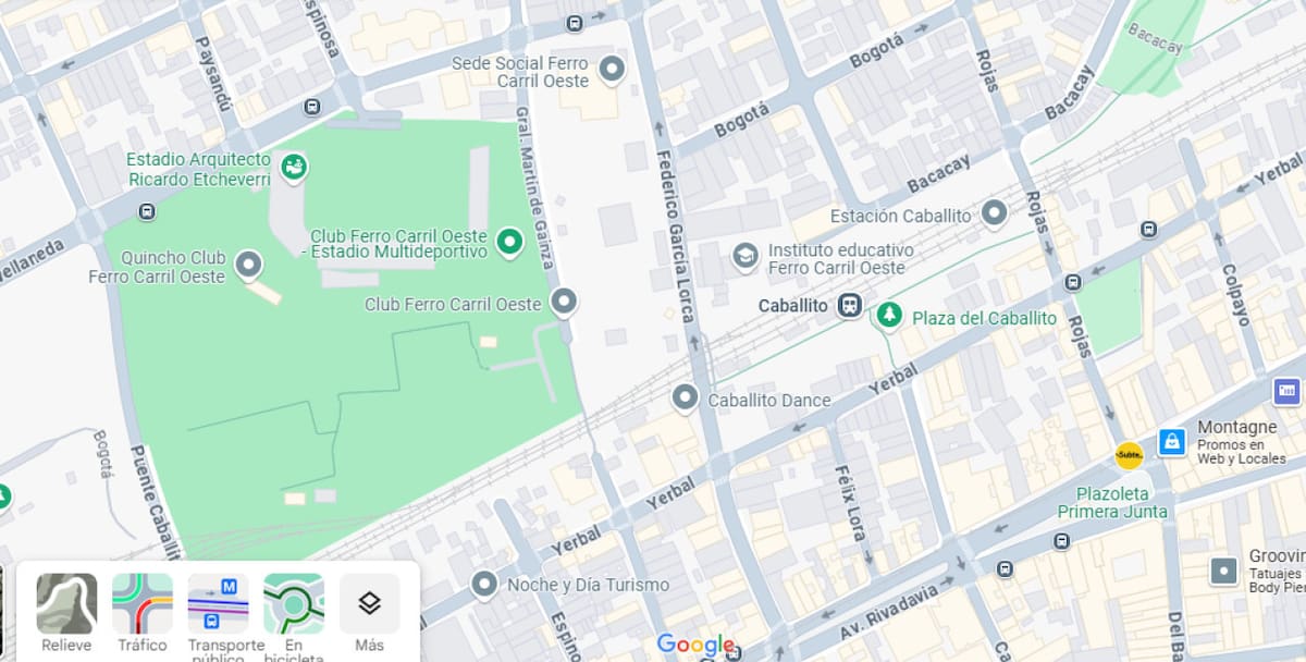 Barrio de Caballito. Foto: Google maps.