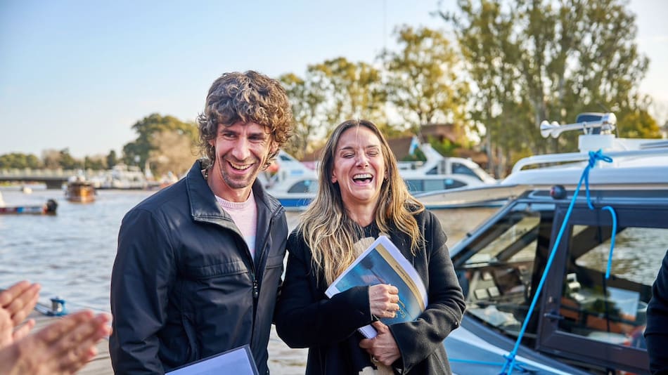 Malena Galmarini y Juan Andreotti en Delta de Tigre. Foto: Prensa.