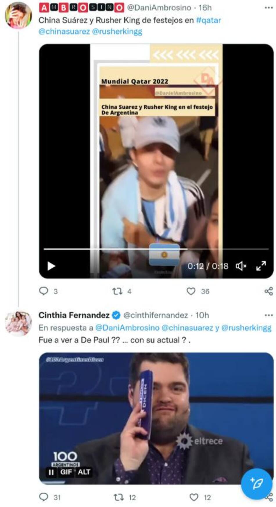 El comentario de Cinthia Fernández. Foto: Twitter.