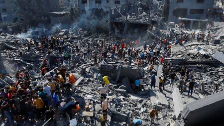 Bombardeo en el sur de la Franja de Gaza. Foto: Reuters.