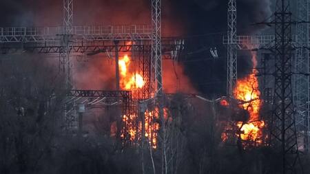 Ataque a central eléctrica ucraniana. Foto: EFE