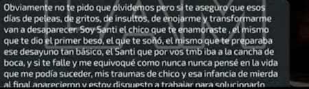 Los chats de Emily y Santiago de "Love is Blind Argentina". Foto LAM