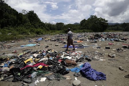 Contaminación en la selva del Darién. Foto: EFE