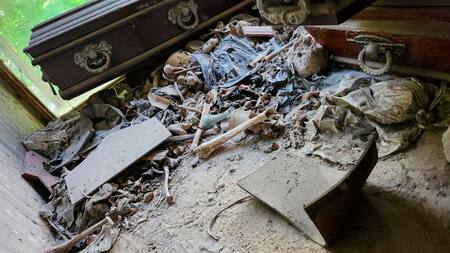 Espeluznante hallazgo en cementerio de La Plata. Foto: X.