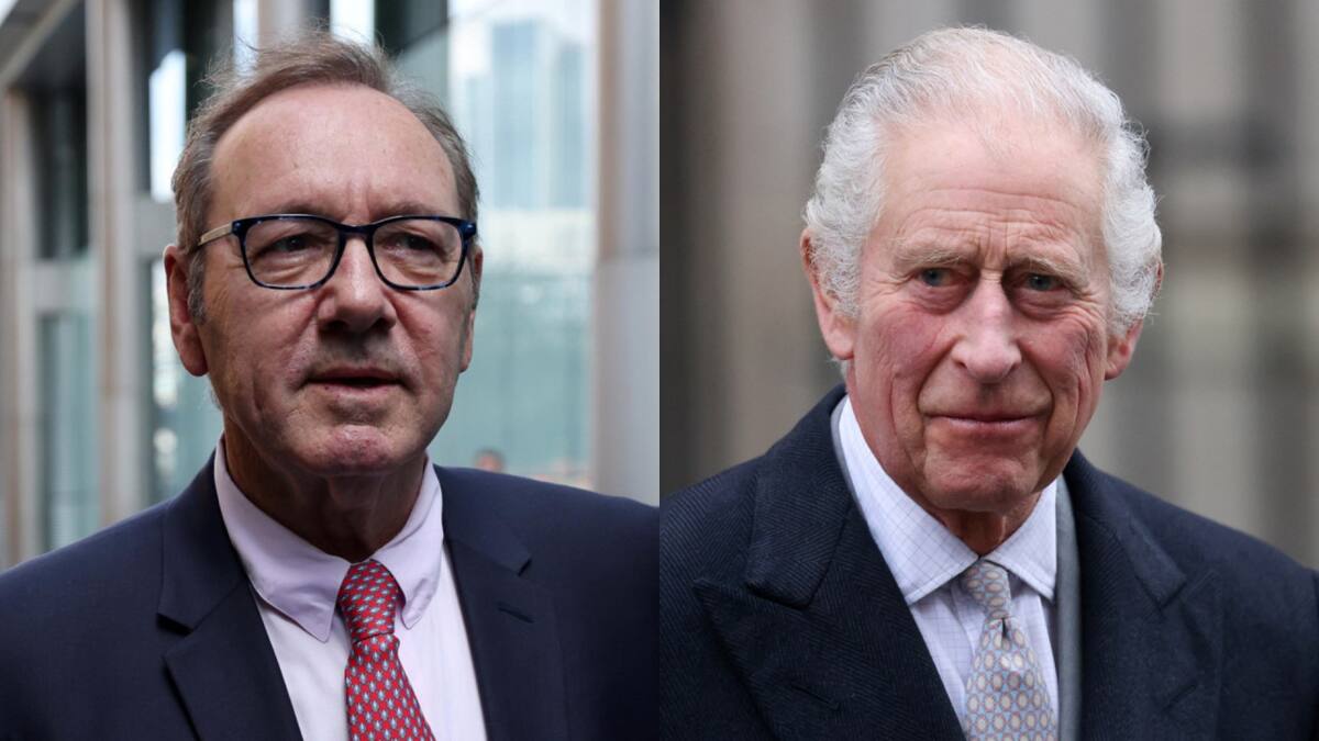 Kevin Spacey y el Rey Carlos III. Fotos: EFE y Reuters.