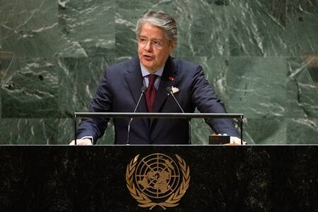 Guillermo Lasso en la Asamblea General de la ONU. Foto: Reuters.
