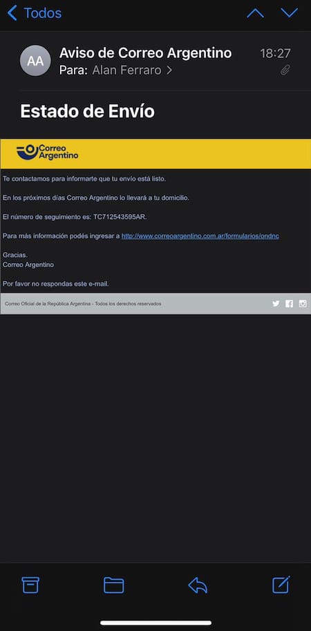 Estafas en nombre de Correo Argentino