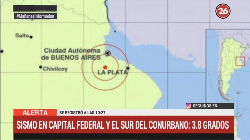 Sismo en Buenos Aires (Canal 26)