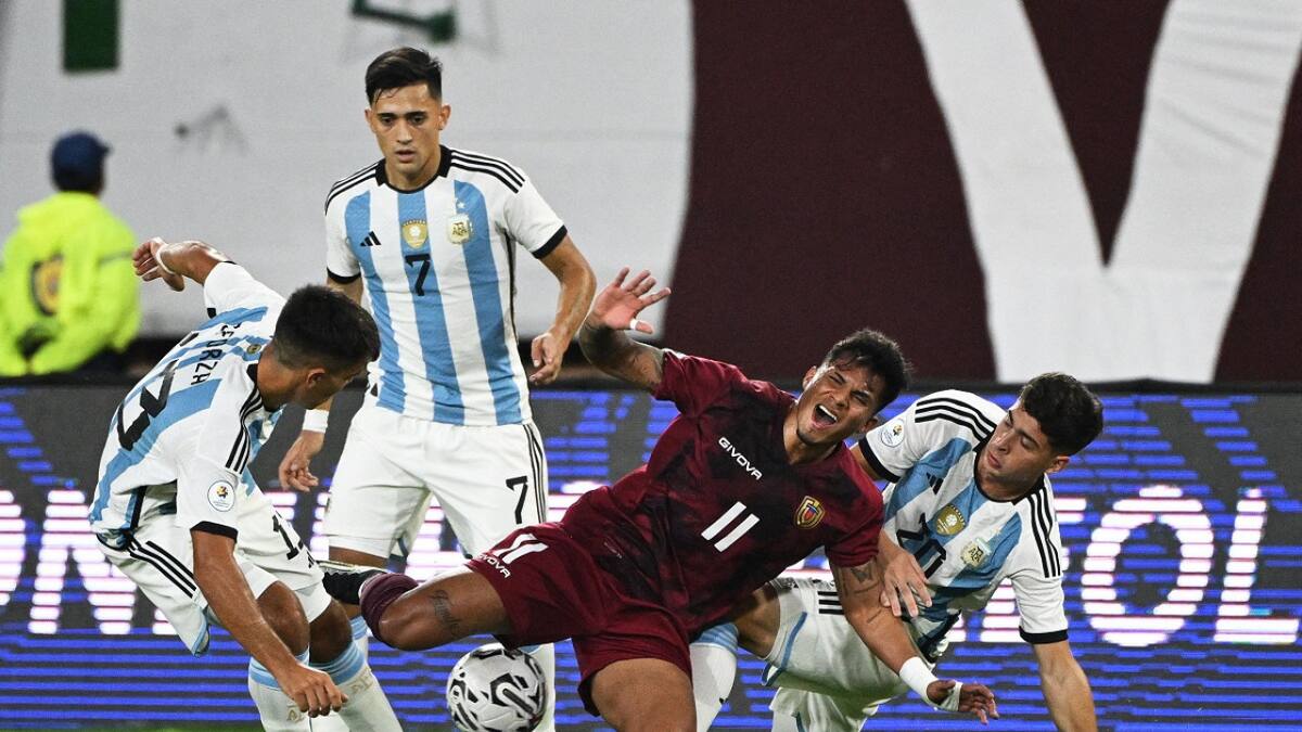 Selección Argentina Sub 23 vs. Venezuela. Foto: NA.