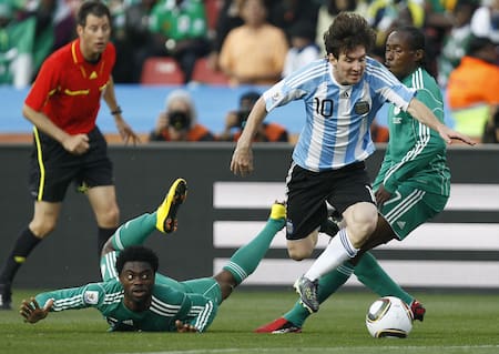 Lionel Messi en Sudáfrica 2010. Foto: NA.