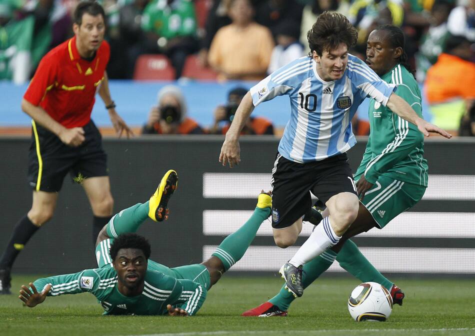 Lionel Messi en Sudáfrica 2010. Foto: NA.