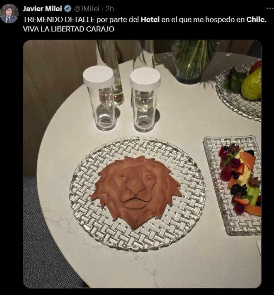 Javier Milei en Chile. Foto: captura