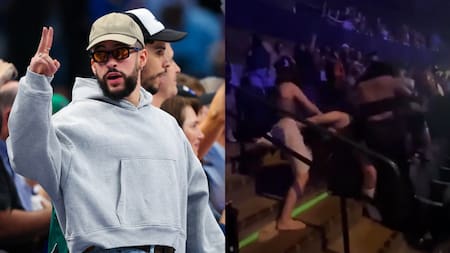 Violenta pelea en medio de un show de Bad Bunny. Foto: Reuters - captura video.