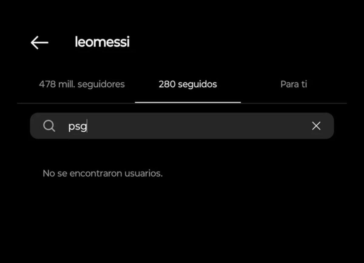 Lionel Messi dejó de seguir a PSG en las redes sociales. Foto: captura de pantalla.