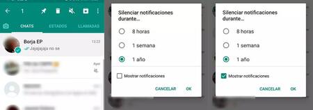 Cómo silenciar los grupos de WhatsApp. Fuente: Captura