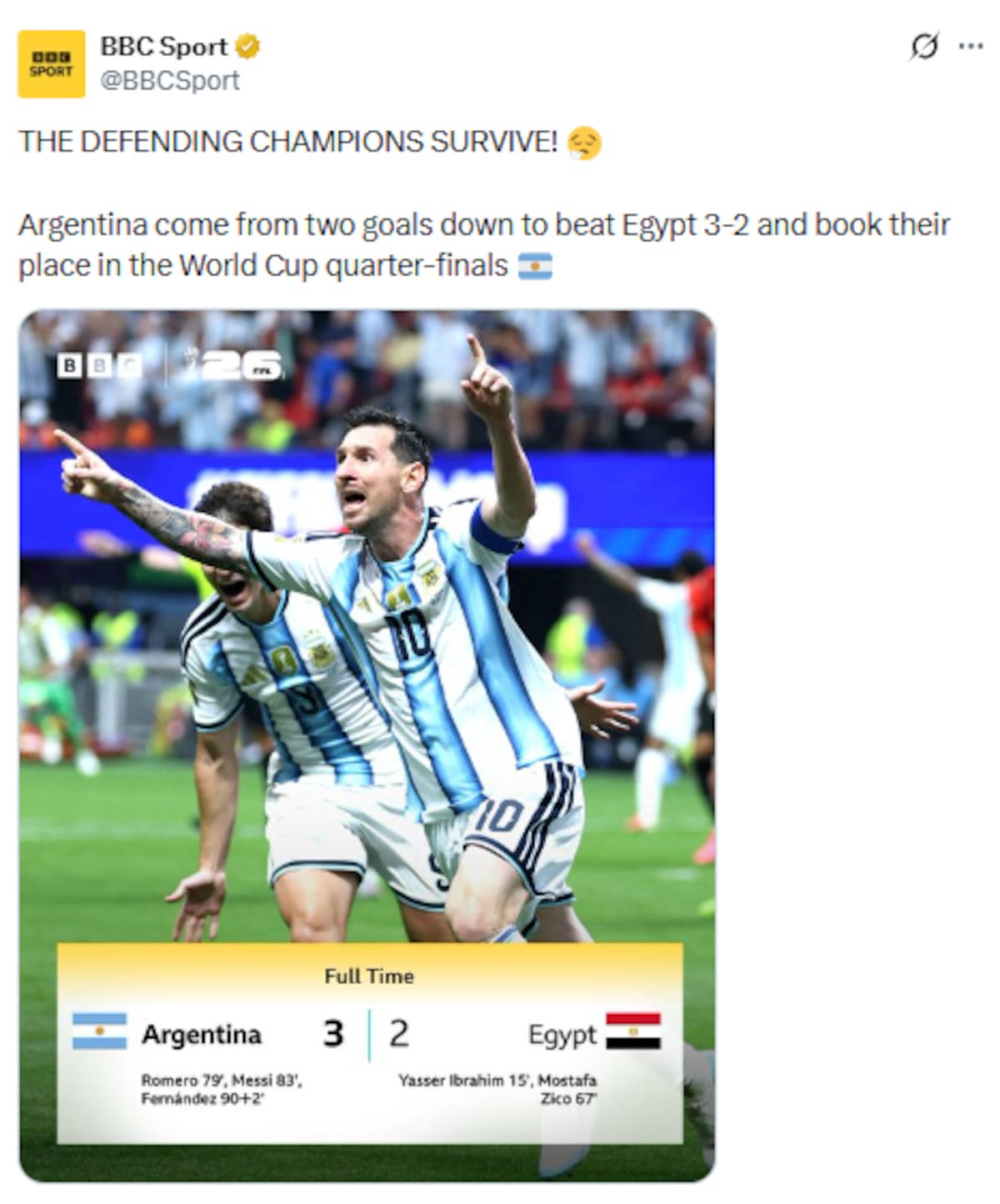 El combinado albiceleste consiguió un resultado histórico en el Mundial y la noticia recorrió el mundo.