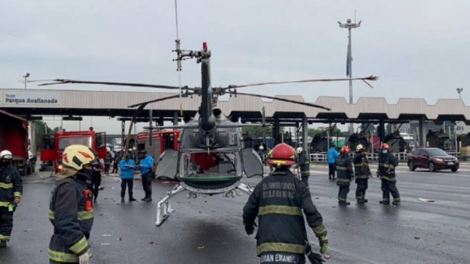 Un camión chocó a un helicóptero del SAME en Parque Avellaneda