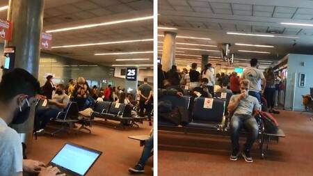 Aeropuerto de Ezeiza, pasajeros indignados, suspensión de vuelos, Diario 26