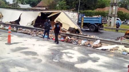 Vuelco en Panamericana, foto NA