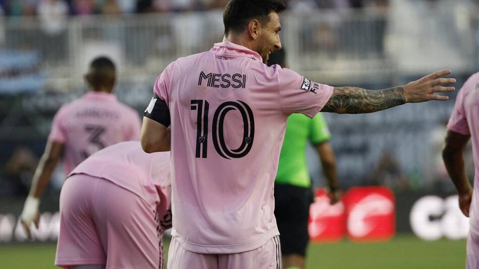El nuevo festejo de Lionel Messi en Inter Miami. Foto: Reuters.