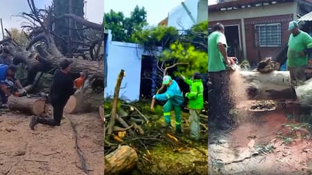 Tareas en Merlo para solucionar problemas tras el temporal.