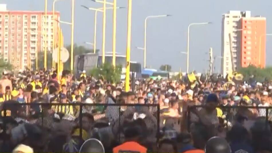Incidentes en la previa a la final de la Copa de la Liga. Foto: captura de pantalla